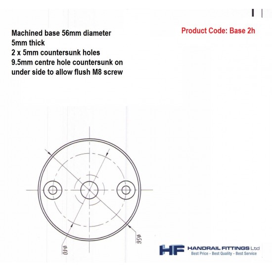 Base 2 Countersunk Holes